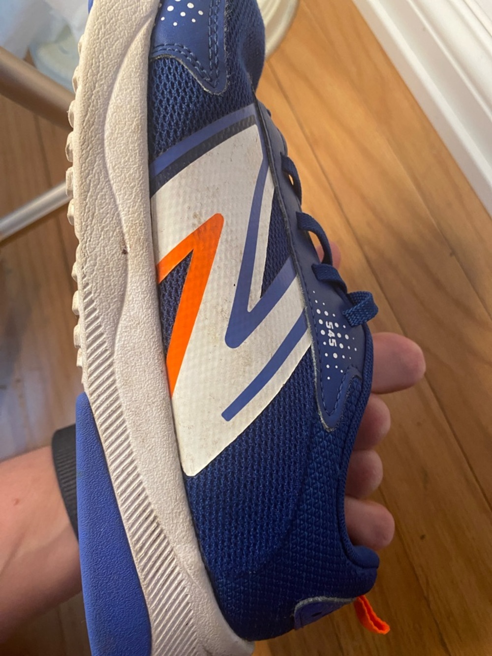 New Balance Blue Kids Sneakers with Orange and White Details - Picture 10 of 12